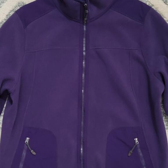 Green Tea Retro Purple Plum Zippered Fleece Cozy Jacket - Picture 5 of 5